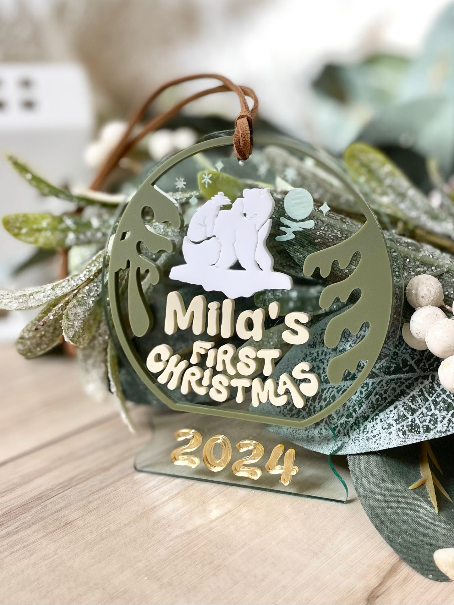 Personalized Baby's First Christmas Ornament 2024 – Custom Acrylic Keepsake