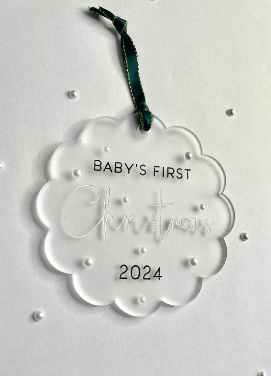 Baby's First Christmas Ornament with pearls