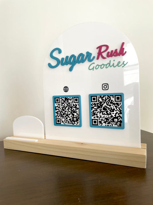 Custom Business QR Code Display Stand