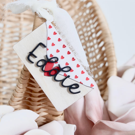 Personalized Valentine's Day Wooden Envelope Tag